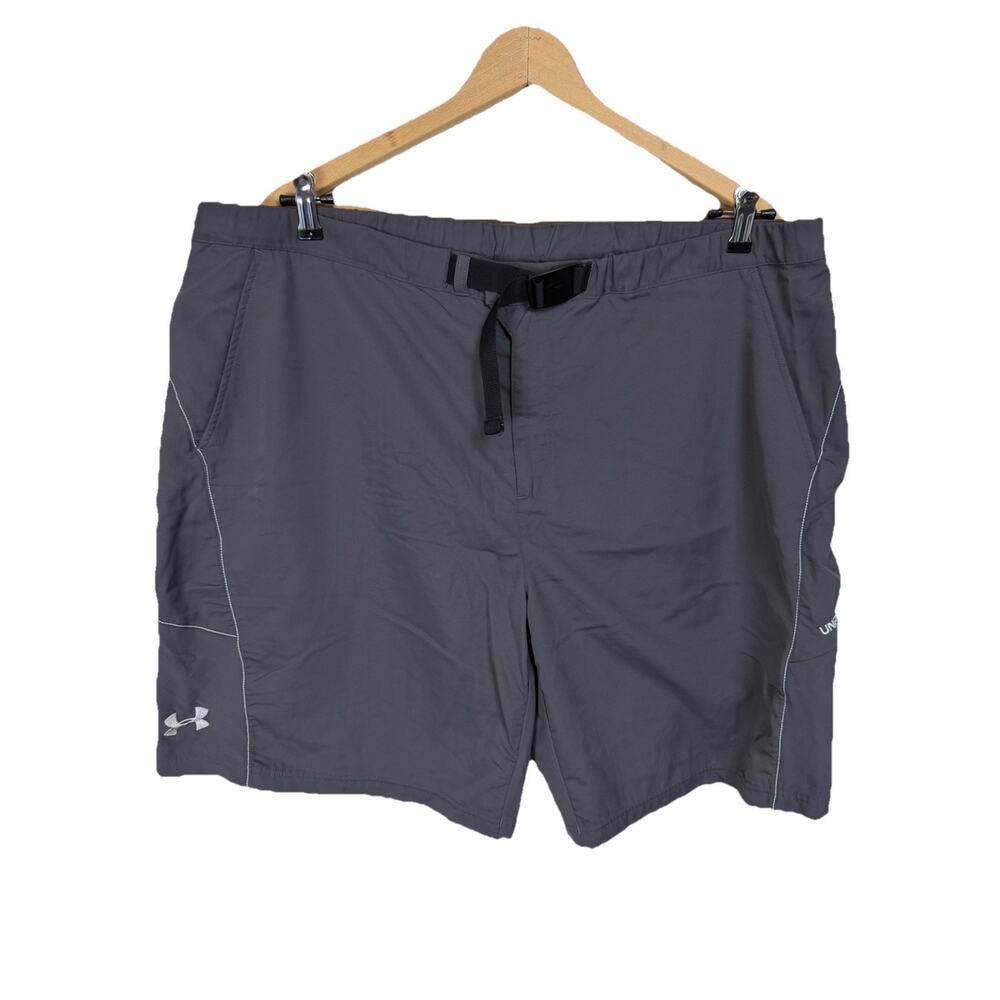 Under Armour Mens Shorts Gray Belted Training Activewear Athletic Gym XXL Casual